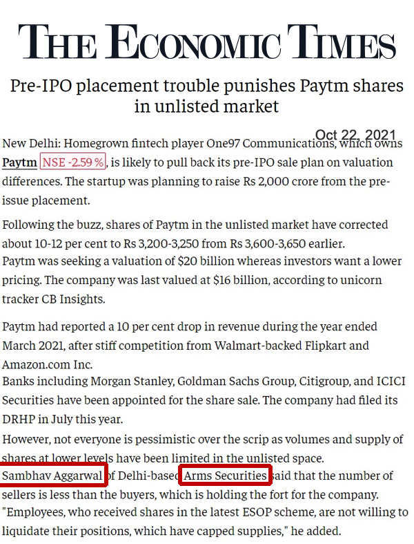 Pre-IPO-placement-trouble-punishes-Paytm-shares-in-unlisted-market